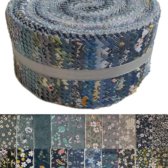 Pre-Cut 20 Assorted Floral Cotton Quilt Fabric Rolls for Sewing & Crafting - Picture 3 of 4
